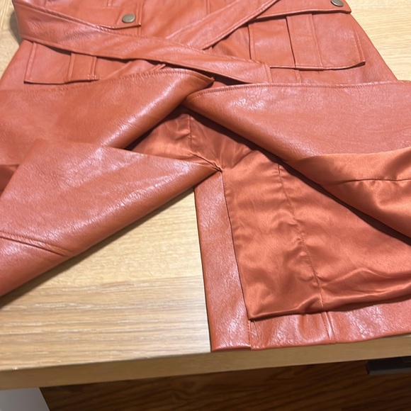 Hutch Anthropologie Bowie Faux Fur Coat Jacket in orange size XXS NWOT - Picture 9 of 11